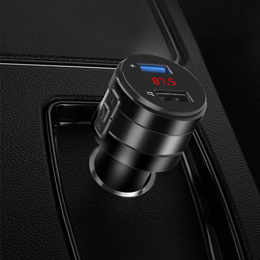 Caricabatterie per auto trasmettitore FM Bluetooth 4.2 lettore MP3 per auto 3.1A doppia porta USB modulatore Kit vivavoce adattatore per accendisigari